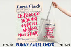 Funny Guest Check PNG Vintage Diner Style, Sublimation PNG. Product Image 1