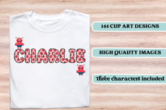 Cute Kids Monster Alphabet &amp; Numbers doodle PNG Clipart Product Image 6