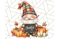 Fall Gnome PNG Clipart, Cute Autumn Gnomes with Pumpkins Product Image 4