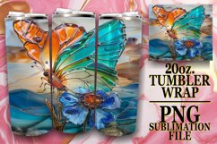 20oz Wrap: Glittering Spring Butterfly Patterns Product Image 1