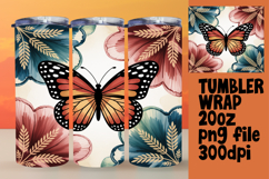 Sublimation Tumbler Template , Butterfly Product Image 1