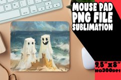 Halloween Ghost Pattern Mouse Pad Design PNG Product Image 1