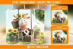 Highland Cow Tumbler Wrap Designs, Sublimation Wrap Product Image 1