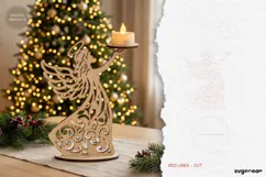 Christmas Angel Candle Holder Laser Cut | Glowforge | SVG Product Image 2