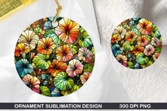 Flower Stained Glass Ornament PNG, Digital Download File Product Image 1