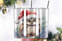 Christmas Santa Owl Tumbler Sublimation Designs Product Image 4