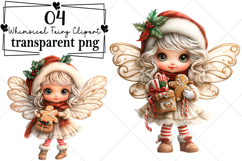 Christmas Whimsical Fairy Clipart Watercolor PNG Product Image 1