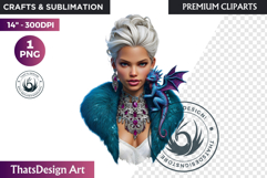 Fantasy Boreal Winter Girls Warrior &amp; Ice Queen Clipart Product Image 1