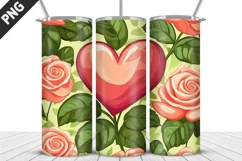 Rose Tumbler Sublimation | Valentine's Day Tumbler Wrap Product Image 5