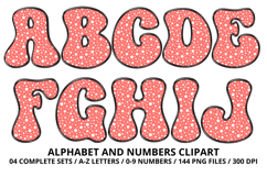 Polka Dots Alphabet Letters &amp; Numbers Clipart PNG 300DPI Product Image 2