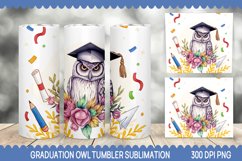 Graduation Owl Tumbler Sublimation - Owl Tumbler Wrap- 20 oz Product Image 1
