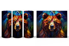 Stained Glass Bear Tumbler Wrap. Bear Tumbler Wrap Design Product Image 2