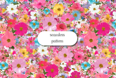 Pink Floral Seamless Pattern Watercolor Digital Paper Product Image 1