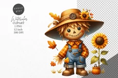 Autumn clipart, Scarecrow clipart, Fall clipart Product Image 1