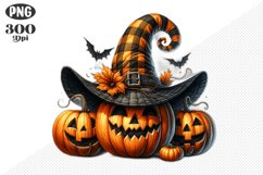 Halloween Pumpkins Sublimation - Clipart PNG Design Product Image 1