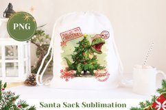 Santa Sack Sublimation, Christmas Dinosaur Santa Sack Product Image 1