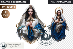 Virgin Mary Clipart PNG, Mother with Jesus Christian graphic Product Image 1