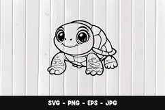 Cartoon Baby Turtle Outline Vector Product Image 1
