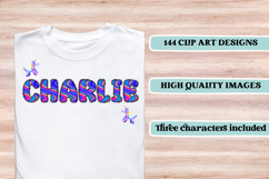 Unicorn Alphabet png clipart, unicorn letters doodle Product Image 6