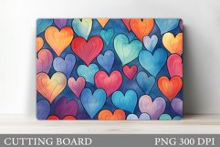 Hearts Cutting Board Sublimation. Valentines Cutting Board Product Image 1