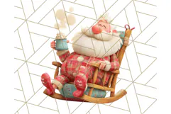 Santa’s Pajama Day Clipart, Cute Christmas Bedtime PNG Product Image 4
