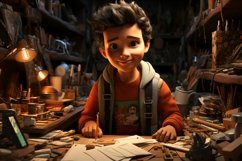3D Character Child Boy Carpenter with relevant environment Product Image 1
