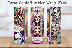 Skeleton tarot cards Tumbler wrap PNG, 20 oz. Product Image 1