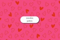 Seamless Pink Heart Pattern | Cute Valentine Love Background Product Image 1