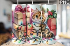 Christmas Cat Tumbler Wrap - Christmas Tumbler PNG Design Product Image 1