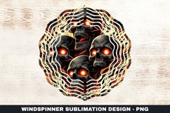 Flame Skull Wind Spinner Sublimation Design Product Image 1