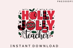 Holly Jolly Teacher Png,Merry Christmas Product Image 2