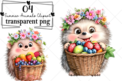 Summer Animals Clipart Watercolor PNG Product Image 1