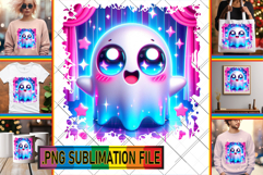 Vibrant TOTE BAG Magic PNG, 3D Cute Ghost Product Image 1