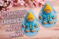 3D Gingerbread Man Teardrop Earrings Design Holiday Product Image 1