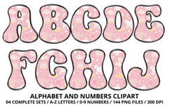 Baby Girl Alphabet PNG Cute Baby Letters &amp; Numbers 300 DPI Product Image 2