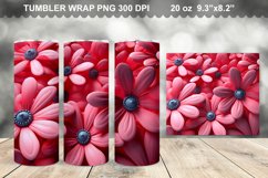 Pink 3D Flowers Tumbler Wrap Design Product Image 1