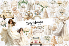 Antique Ivory Wedding Clipart - Set Of 51 Png Bundle Product Image 1