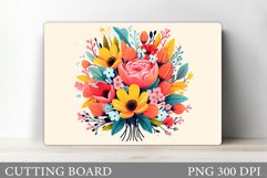 Flowers Cutting Board Design. Cutting Board Sublimation Product Image 1