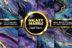 Galaxy Marble Digital Papers - 04 variations Product Image 1
