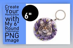 Playful Cat Circle OrnamenAdorable Cat Keychain Art Product Image 1