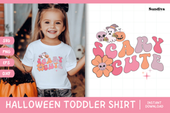 Funny Halloween Toddler Shirt Quote SVG | Scary Cute Product Image 1