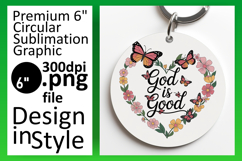 Whimsical Round Design Keychain PNG , Butterfly Product Image 1