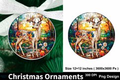 Christmas stained glass deer ornament sublimation PNG Product Image 1