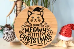 Have Yourself A Meowy Little Christmas Svg, Cat Lover Svg. Product Image 9