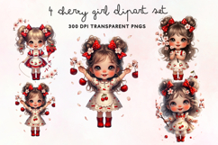 Cherry Girl PNG Clipart Set Product Image 1