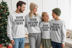 Christmas Family Matching T-Shirt Mockups | Holiday Group Product Image 1