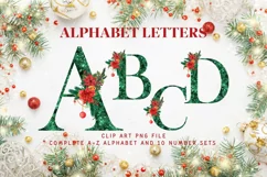 Christmas Flower Alphabet Poinsettia Ornament Letters Product Image 1