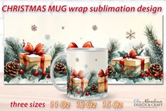 Beautiful festive Christmas wrap design for sublimation on 11Oz, 12Oz and 15Oz MUGS with cute watercolor patterns.