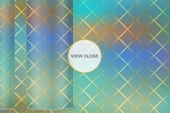 Sublimation Tumbler gold line grid turquoise gradient Product Image 3