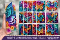 Colorful 3D Rainbow Butterfly Tumbler Bundle - 12 Designs Product Image 1